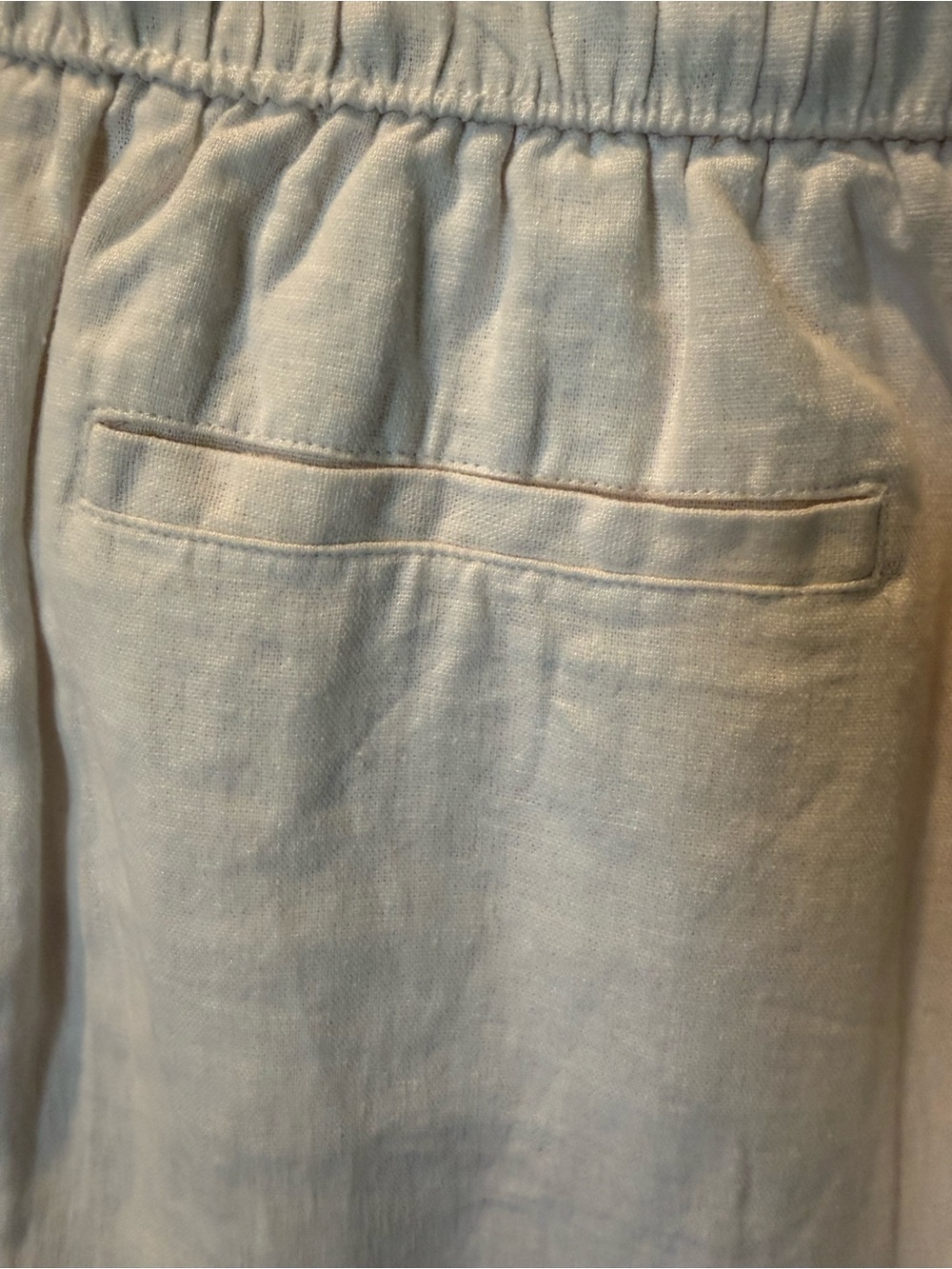 # Kim Rogers White Cropped Linen-blend Drawstring Pants - Picture 5 of 8